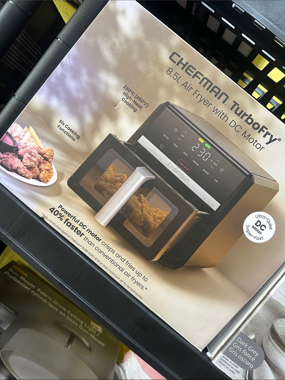 Chefman TurboFry 8.5L Air Fryer - Black and Silver